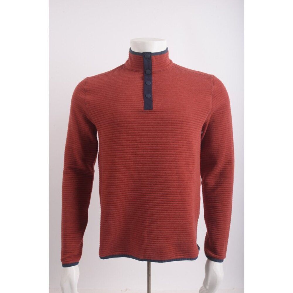 Southern Tide Mens Rutland Reversible Heather Quilted Shirt S Red Ivory 9462
